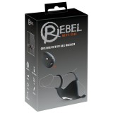Rebel - akkus, péniszgyűrű és here vibrátor (fekete)