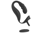 Rebel - prosztata vibrátor pénisz-és heregyűrűvel (fekete)