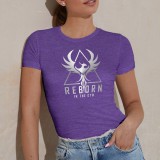 Reborn in the gym - női póló (lila-ezüst mintával)