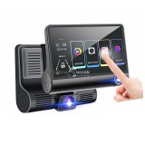 REC 504 Érintőkijelzős Autós Menetrögzítő Kamera Tolatókamera és Utastér Felvétel Funkcióval