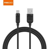 Recci RCT-P100B USB Type-C - USB-A adat- és töltőkábel 1m fekete (RCT-P100B) - Adatkábel