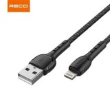 Recci RTC-N16LB Lightning - USB-A adat- és töltőkábel 1m fekete (RTC-N16LB) - Adatkábel