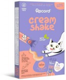 RECORD CREAM SHAKE Nedves Jutalomfalat Macskáknak Lazac és Macskamenta 7 x 12 g