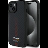 Red Bull Powerbar iPhone 15 Carbon MagSafe tok, fekete (RBHMP15S24CFGSMK) (RBHMP15S24CFGSMK)