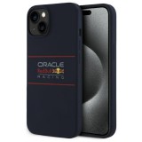 Red Bull RBHMP15S24SIHSRV Silicone Horizontal Logo MagSafe-kompatibilis tok iPhone 15 - sötétkék