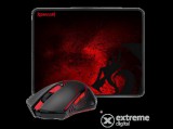 Redragon M601WL-BA vezeték nélküli gamer egér és egérpad, fekete-piros