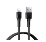 REMAX LEYA adatkábel (USB - lightning, 2.4A, gyorstöltő, 100cm) FEKETE