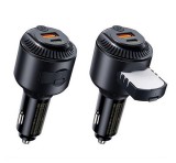 REMAX YATOY autós töltő USB+Type-C aljzat (60W, PD gyorstöltő, illatosító) FEKETE