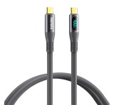 REMAX ZISEE adatkábel (Type-C - Type-C, 100W, PD gyorstöltő, 120cm, LED kijelző) SZÜRKE