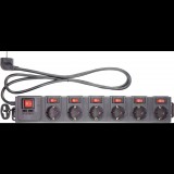 Renkforce 615C-CMB-SUSB Túlfeszültség ellen védő elosztó Fekete Védőérintkezős 1,5m (RF-3313344)