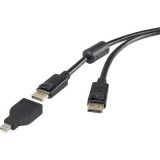 Renkforce Kijelző csatlakozó Csatlakozókábel [1x DisplayPort dugó - 1x Mini DisplayPort dugó] 1.80 m Fekete (2050005525709) - DisplayPort