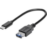 Renkforce USB 3.0 Átalakító [1x USB-C™ dugó - 1x USB 3.0 alj, A típus] 15.00 cm Fekete OTG funkcióval, Aranyozatt érintkező (RF-4455819)