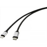 Renkforce USB kábel [1x USB 3.0 dugó, C típus - 1x Apple Dock dugó Lightning] 1.00 m Fekete