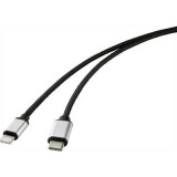 Renkforce USB kábel [1x USB 3.0 dugó, C típus - 1x Apple Dock dugó Lightning] 1.00 m Fekete (RF-4353446) - Adatkábel