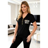 RENSIX fekete elöl cipzáros bő felső