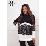 RENSIX fekete/fehér csipkés tunika  -40%
