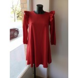 RENSIX piros bő vállán fodros ruha  -50%