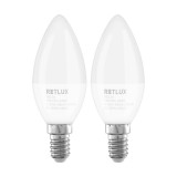 Retlux REL 34 LED C37 izzó 5W 430lm 3000K E14 - Meleg fehér (2db) (REL 34)
