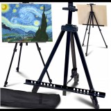 Retoo 158 cm-es kültéri-beltéri festőállvány alumíniumból, ajándék tokkal, RT