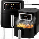 Retoo AIRFRYER fritőz 5,5 literes tállal 8 program, érintőképernyős kijelző, tapadásmentes, 1500 W-os