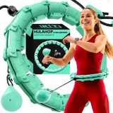 Retoo Állítható Karcsúsító hulahopp karika súllyal és fém csapággyal, 55-132 cm, zöld, RT