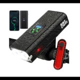 Retoo Extra Erős fényű 2 db LED-es vízálló kerékpár első és hátsó lámpa, USB-s,RT