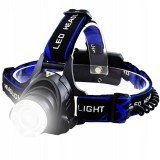Retoo Extra erős SWAT CREE XML-T6 fejlámpa,  zoom funkcióval, 3 világítási móddal, IPX4