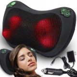 Retoo Fűtött Shiatsu masszírozó párna, 2 féle adapterrel, időzíthető, RT
