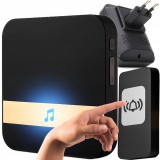 Retoo Vezeték nélküli ajtócsengő, deluxe réz-fekete dizájn, 52 dallammal, IP44 vízálló,RT