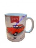 Retro autós (piros Skoda) bögre