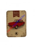 Retro autós (piros Skoda) hűtőmágnes