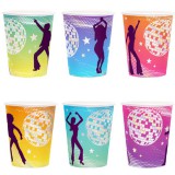 Retros party papírpohár 220ml 6db-os kiszerelésben