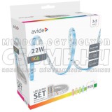 RGB LED SZALAG EXTRA TÁVIRÁNYÍTÓS - 2X5M - AVIDE