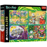 Rick és Morty őrült kalandok 4x250db-os puzzle - Trefl