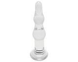 Rimba Dolly - hullámos, anál üveg dildó (átlátszó)