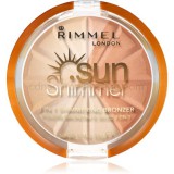 Rimmel Sun Shimmer 3 in 1 Shimmering Bonzer csillogó bronzpúder árnyalat 001 Gold Princess  9,9 g
