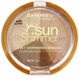 Rimmel Sun Shimmer 3 in 1 Shimmering Bonzer csillogó bronzpúder árnyalat 9,9 g