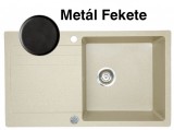 Riva 1B 1D gránit mosogatótálca GranMaster - Metál fekete