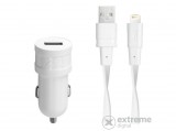 RivaCase RivaPower VA4215 WD2 EN autós töltő (1xUSB,1A) MFi Lightning kábellel, fehér