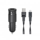 RivaCase Rivapower VA4223 BD1 EN (2 USB /3.4 A) autós töltő MicroUSB kábellel fekete  (4260403571606) (4260403571606) - Autós Töltők