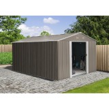 Riwall RMSA 12x10 Brown - fém kerti tároló 3 x 3,7 m nyeregtetővel (barna) - SD-X1210-H170C-B