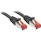 RJ45 Hálózat Csatlakozókábel CAT 6 S/FTP 10.00 m Fekete Védővel LINDY (47783)