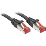 RJ45 Hálózat Csatlakozókábel CAT 6 S/FTP 7.50 m Fekete Védővel LINDY (47782)