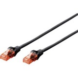 RJ45 Hálózat csatlakozókábel CAT 6 U/UTP 1x RJ45 dugó - 1x RJ45 dugó 3 m Fekete UL minősített Digitus (DK-1617-030/BL)