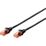 RJ45 Hálózat Csatlakozókábel CAT 6 U/UTP 3.00 m Fekete sodort érpár Digitus (DK-1612-030/BL)