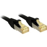 RJ45 Hálózat Csatlakozókábel CAT 6a S/FTP 1.00 m Fekete Védővel LINDY (47307)