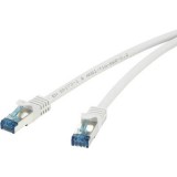 RJ45-ös patch kábel, hálózati LAN kábel, tűzálló, CAT 6A S/FTP [1x RJ45 dugó - 1x RJ45 dugó] 10 m szürke, Renkforce (RF-4145292) - UTP