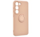 ROAR AMBER szilikon telefonvédő (telefontartó gyűrű, beépített fémlemez, kamera védelem) RÓZSASZÍN Samsung Galaxy S23 (SM-S911)