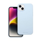 Roar Apple iPhone 14 Plus prémium szilikon tok velúr béléssel, világoskék