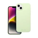 Roar Apple iPhone 14 Plus prémium szilikon tok velúr béléssel, világoszöld